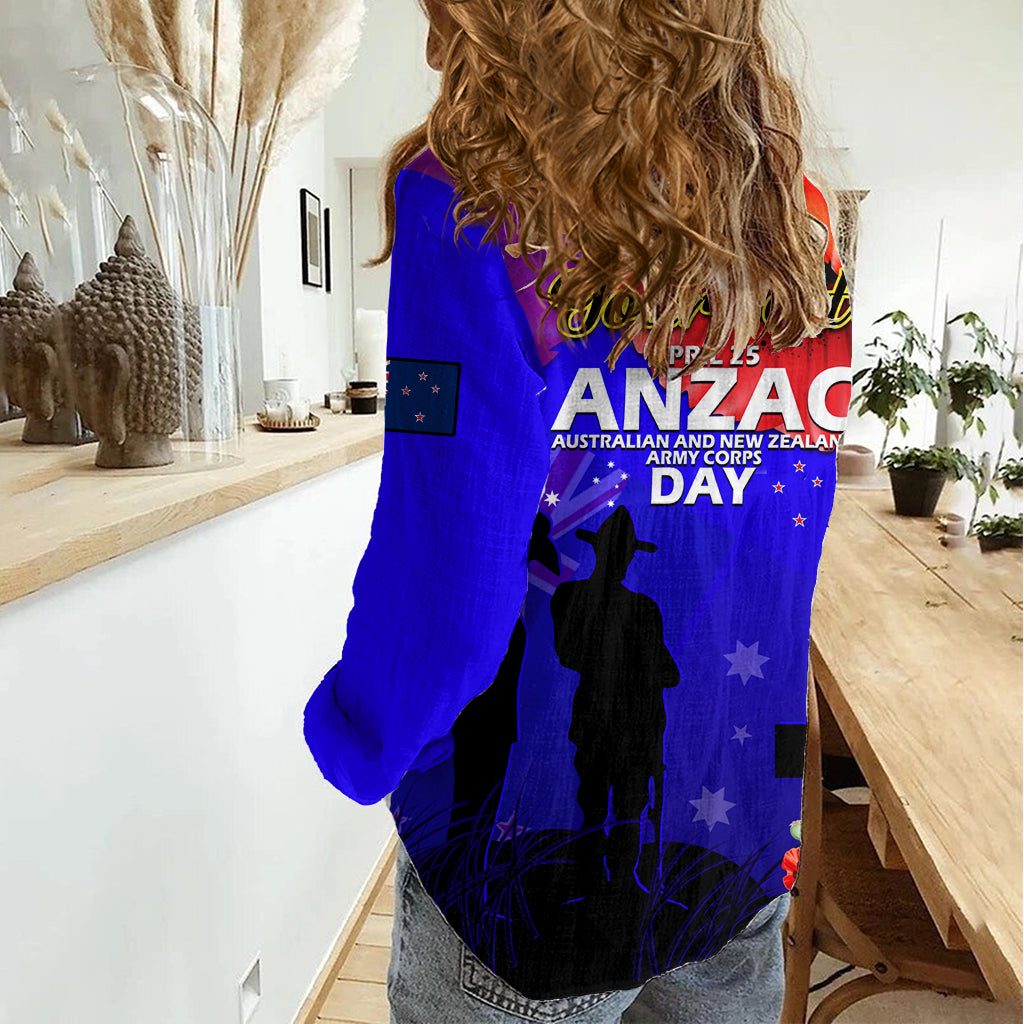 (Custom Personalised) Australia And New Zealand ANZAC Women Casual Shirt Lest We Forget LT14