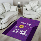 Custom Australia Soccer Area Rug Matildas Go Champions - Purple