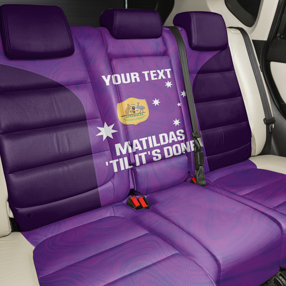 Custom Australia Soccer Back Car Seat Cover Matildas Go Champions - Purple