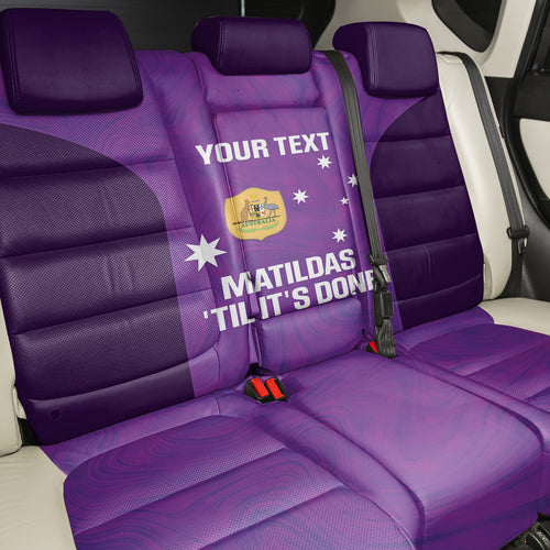 Custom Australia Soccer Back Car Seat Cover Matildas Go Champions - Purple