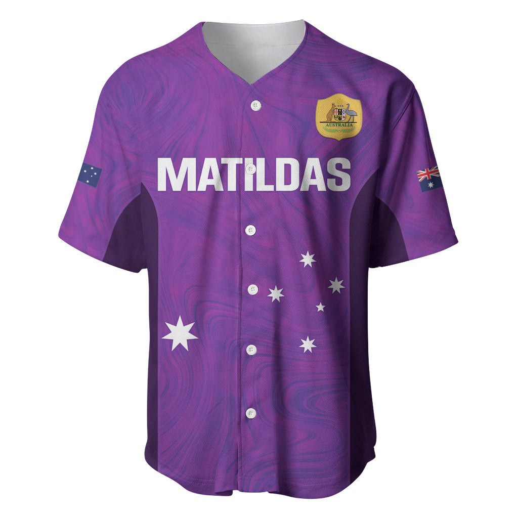 Custom Australia Soccer Baseball Jersey Matildas Go Champions - Purple