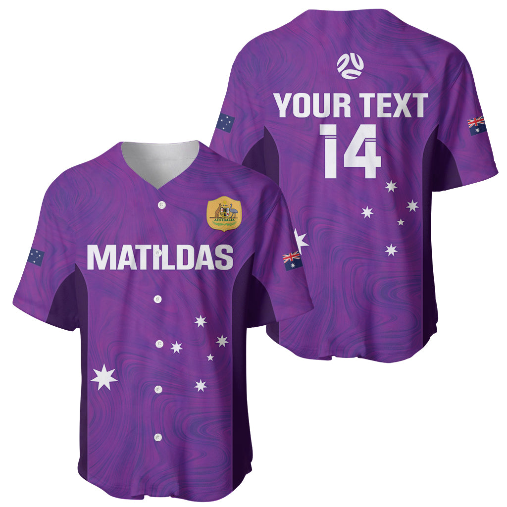Custom Australia Soccer Baseball Jersey Matildas Go Champions - Purple
