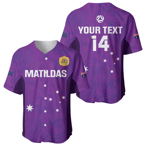 Custom Australia Soccer Baseball Jersey Matildas Go Champions - Purple