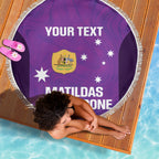 Custom Australia Soccer Beach Blanket Matildas Go Champions - Purple