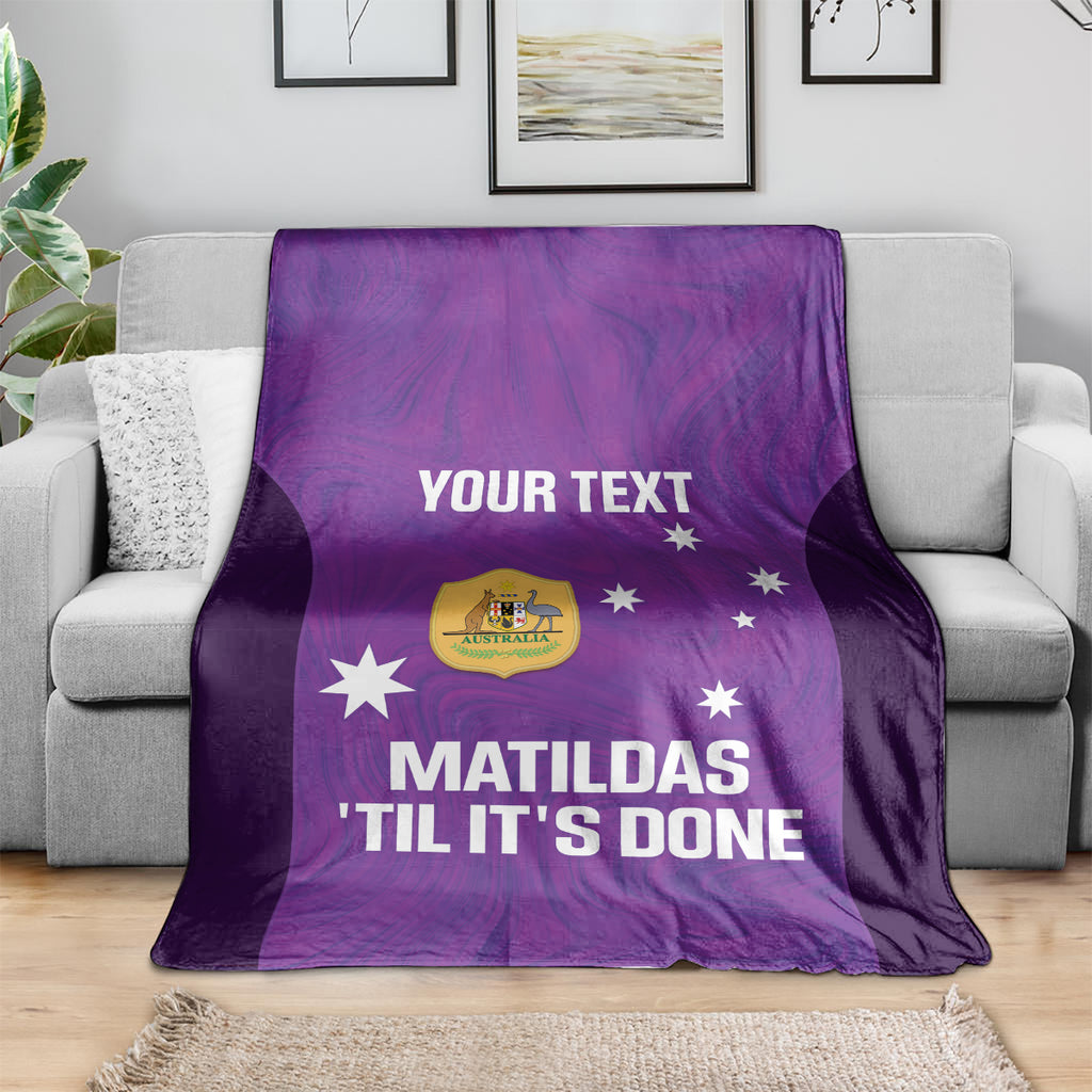 Custom Australia Soccer Blanket Matildas Go Champions - Purple