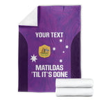 Custom Australia Soccer Blanket Matildas Go Champions - Purple