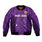 Custom Australia Soccer Bomber Jacket Matildas Go Champions - Purple