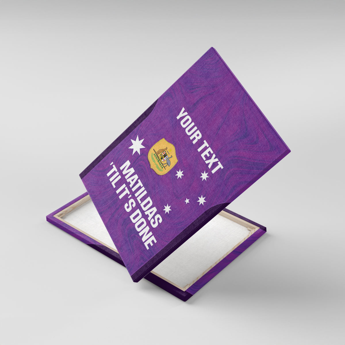 Custom Australia Soccer Canvas Wall Art Matildas Go Champions - Purple