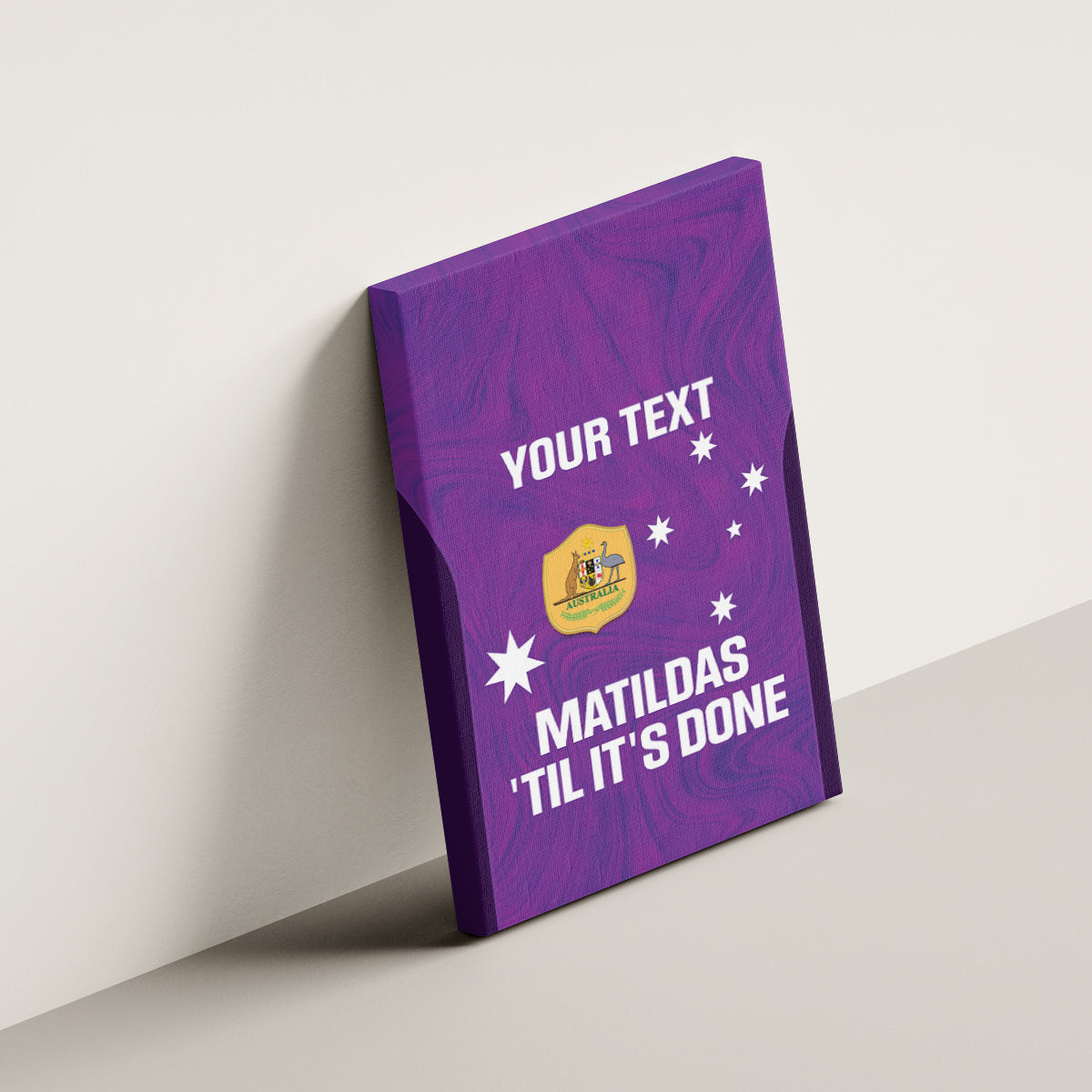 Custom Australia Soccer Canvas Wall Art Matildas Go Champions - Purple