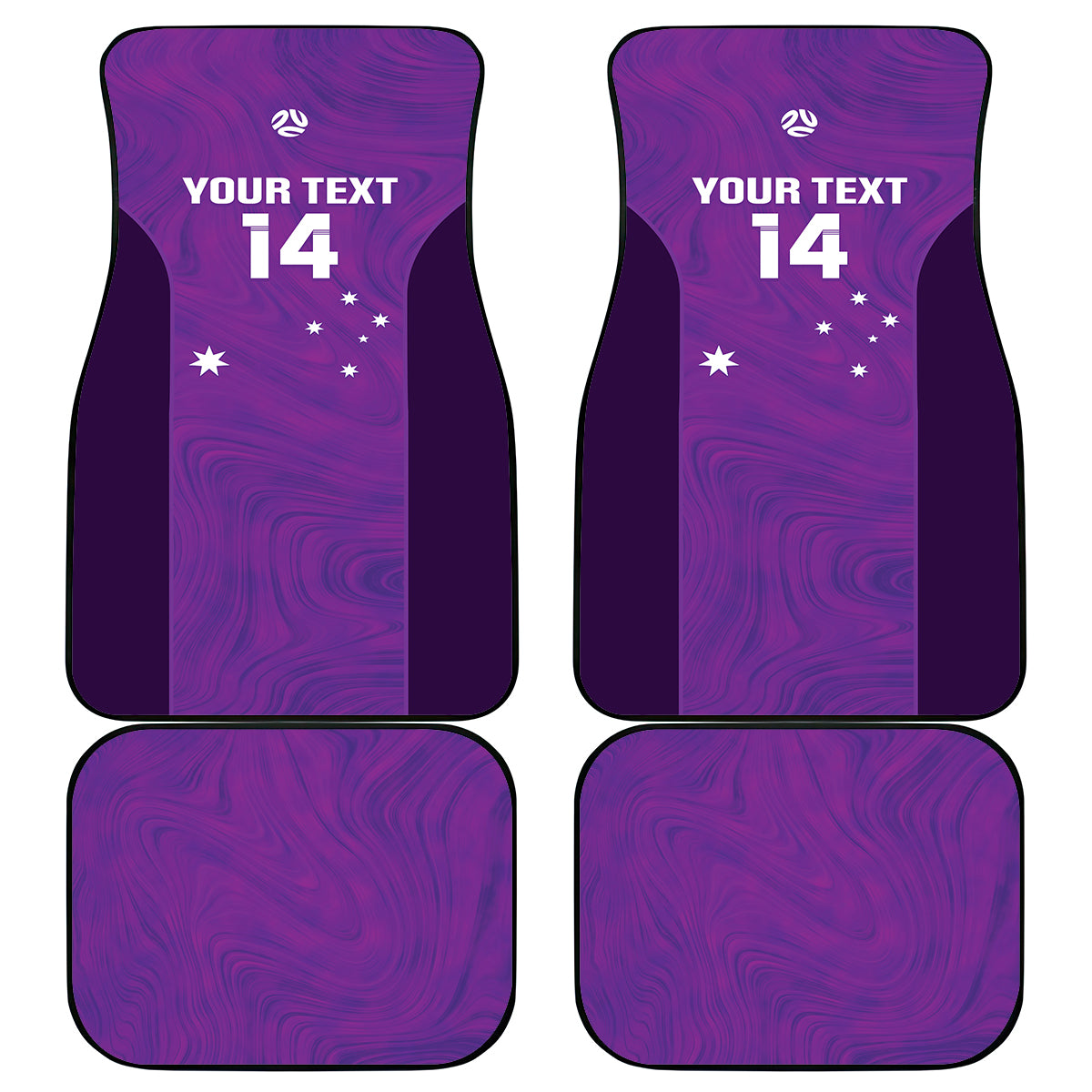 Custom Australia Soccer Car Mats Matildas Go Champions - Purple