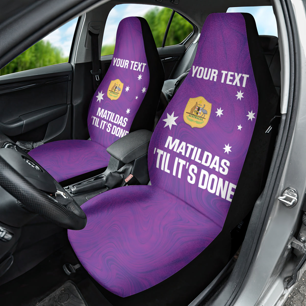 Custom Australia Soccer Car Seat Cover Matildas Go Champions - Purple