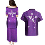 Custom Australia Soccer Couples Matching Puletasi and Hawaiian Shirt Matildas Go Champions - Purple