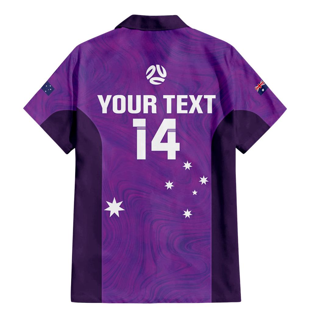 Custom Australia Soccer Family Matching Mermaid Dress and Hawaiian Shirt Matildas Go Champions - Purple