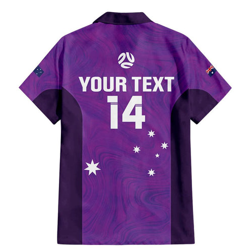 Custom Australia Soccer Family Matching Mermaid Dress and Hawaiian Shirt Matildas Go Champions - Purple