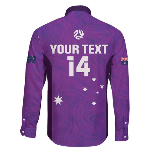Custom Australia Soccer Family Matching Off The Shoulder Long Sleeve Dress and Hawaiian Shirt Matildas Go Champions - Purple