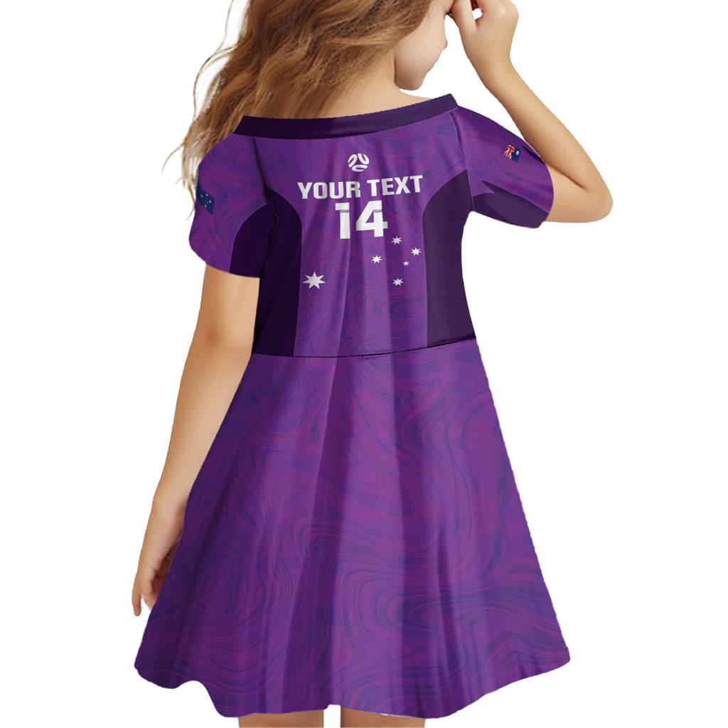 Custom Australia Soccer Family Matching Off Shoulder Maxi Dress and Hawaiian Shirt Matildas Go Champions - Purple