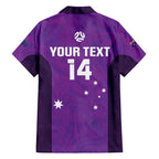 Custom Australia Soccer Family Matching Off Shoulder Short Dress and Hawaiian Shirt Matildas Go Champions - Purple