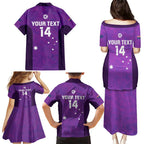 Custom Australia Soccer Family Matching Puletasi and Hawaiian Shirt Matildas Go Champions - Purple