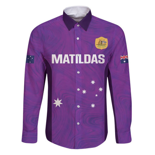 Custom Australia Soccer Family Matching Puletasi and Hawaiian Shirt Matildas Go Champions - Purple