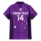 Custom Australia Soccer Family Matching Short Sleeve Bodycon Dress and Hawaiian Shirt Matildas Go Champions - Purple