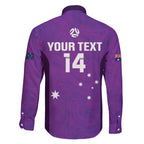 Custom Australia Soccer Family Matching Short Sleeve Bodycon Dress and Hawaiian Shirt Matildas Go Champions - Purple