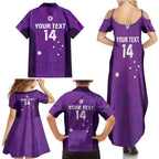 Custom Australia Soccer Family Matching Summer Maxi Dress and Hawaiian Shirt Matildas Go Champions - Purple