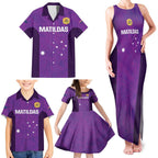 Custom Australia Soccer Family Matching Tank Maxi Dress and Hawaiian Shirt Matildas Go Champions - Purple
