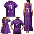 Custom Australia Soccer Family Matching Tank Maxi Dress and Hawaiian Shirt Matildas Go Champions - Purple