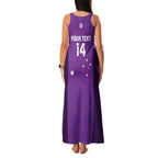 Custom Australia Soccer Family Matching Tank Maxi Dress and Hawaiian Shirt Matildas Go Champions - Purple