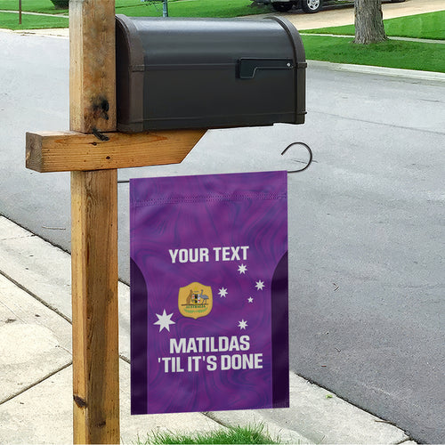 Custom Australia Soccer Garden Flag Matildas Go Champions - Purple