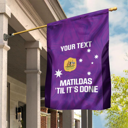 Custom Australia Soccer Garden Flag Matildas Go Champions - Purple