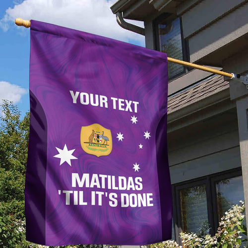 Custom Australia Soccer Garden Flag Matildas Go Champions - Purple