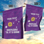 Custom Australia Soccer Garden Flag Matildas Go Champions - Purple