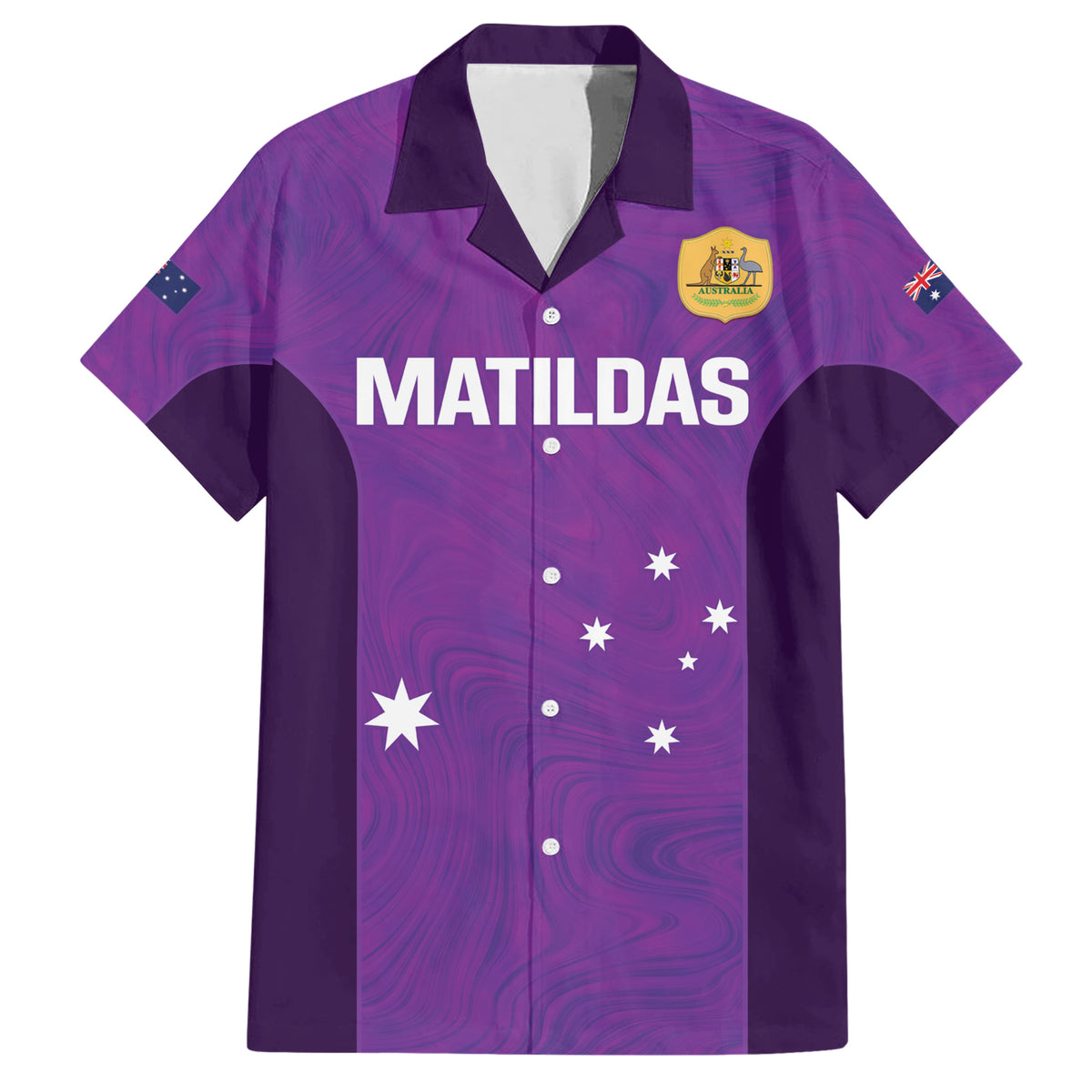 Custom Australia Soccer Hawaiian Shirt Matildas Go Champions - Purple