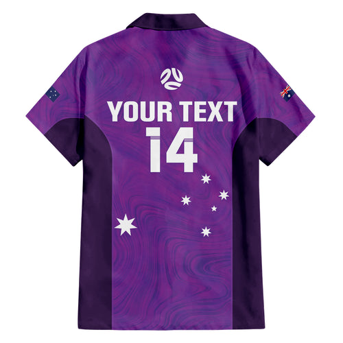 Custom Australia Soccer Hawaiian Shirt Matildas Go Champions - Purple