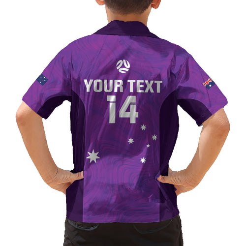 Custom Australia Soccer Hawaiian Shirt Matildas Go Champions - Purple