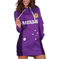 Custom Australia Soccer Hoodie Dress Matildas Go Champions - Purple