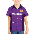 Custom Australia Soccer Kid Hawaiian Shirt Matildas Go Champions - Purple
