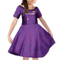 Custom Australia Soccer Kid Short Sleeve Dress Matildas Go Champions - Purple