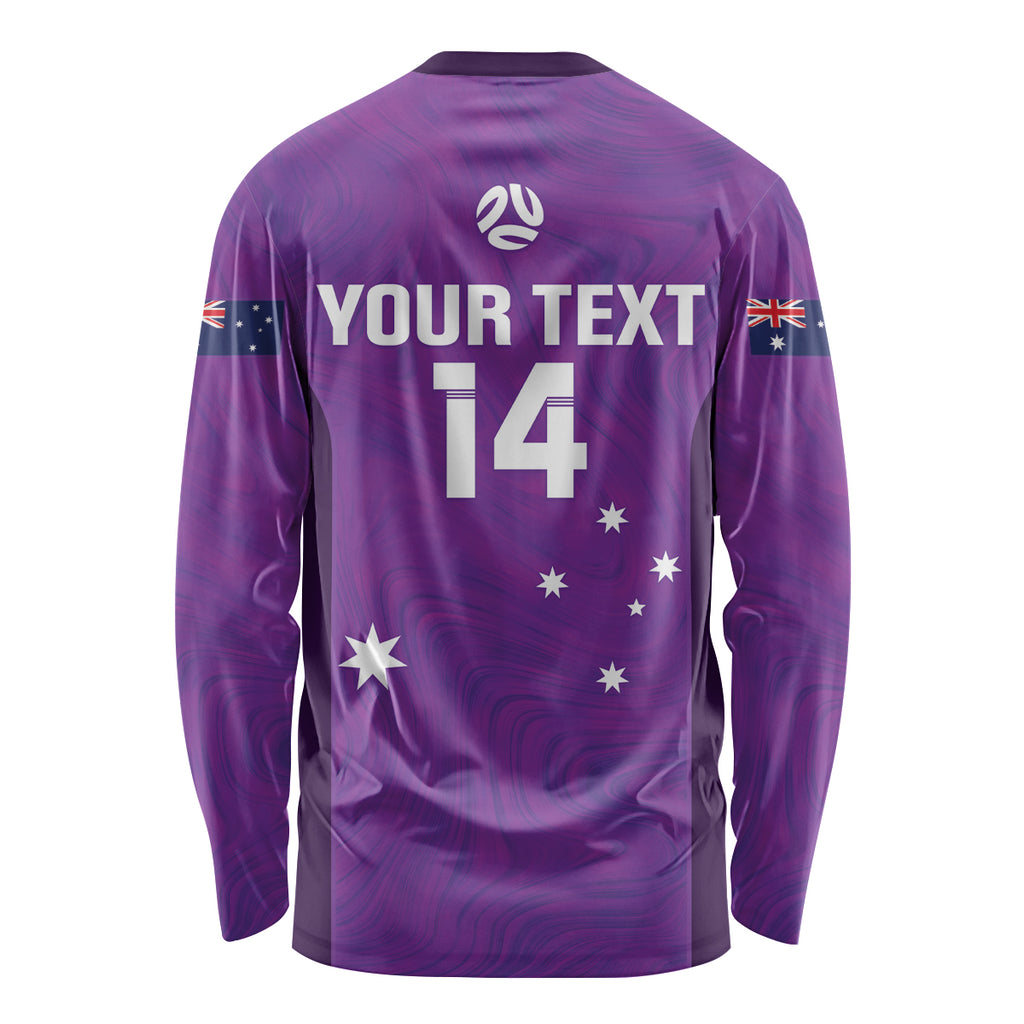 Custom Australia Soccer Long Sleeve Shirt Matildas Go Champions - Purple