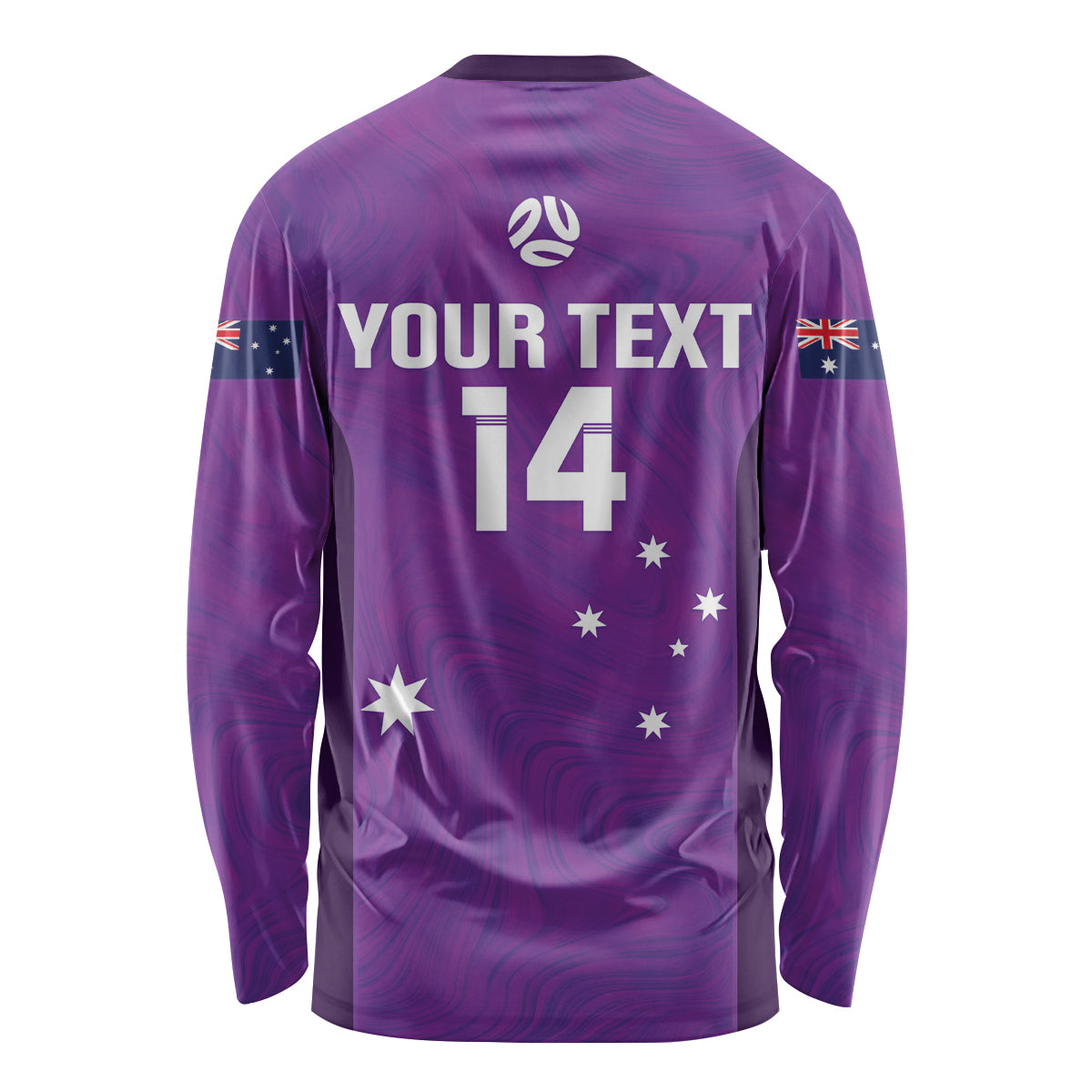 Custom Australia Soccer Long Sleeve Shirt Matildas Go Champions - Purple