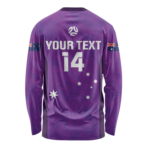Custom Australia Soccer Long Sleeve Shirt Matildas Go Champions - Purple