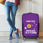 Custom Australia Soccer Luggage Cover Matildas Go Champions - Purple