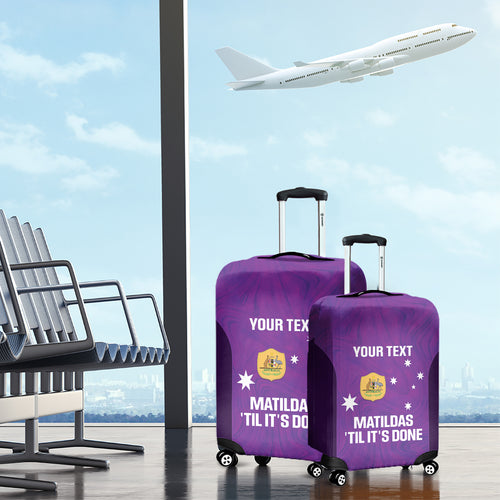 Custom Australia Soccer Luggage Cover Matildas Go Champions - Purple