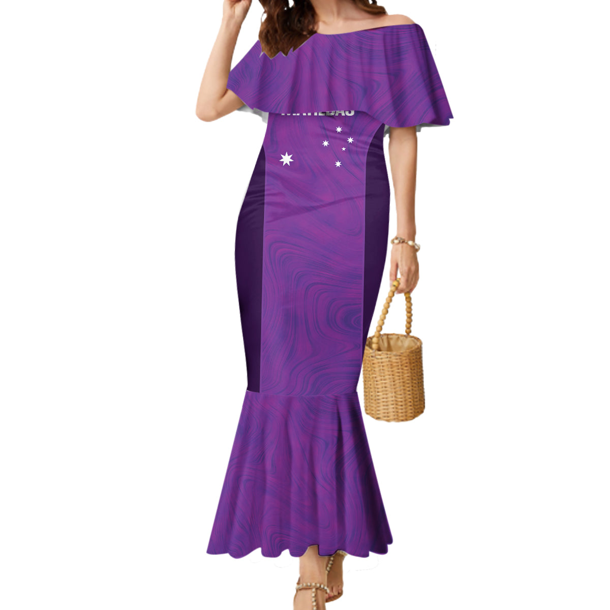 Custom Australia Soccer Mermaid Dress Matildas Go Champions - Purple
