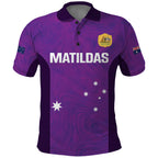 Custom Australia Soccer Polo Shirt Matildas Go Champions - Purple