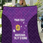 Custom Australia Soccer Quilt Matildas Go Champions - Purple