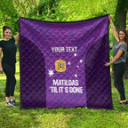 Custom Australia Soccer Quilt Matildas Go Champions - Purple