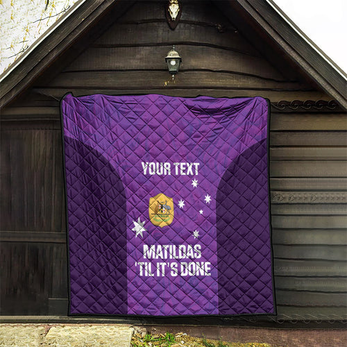 Custom Australia Soccer Quilt Matildas Go Champions - Purple