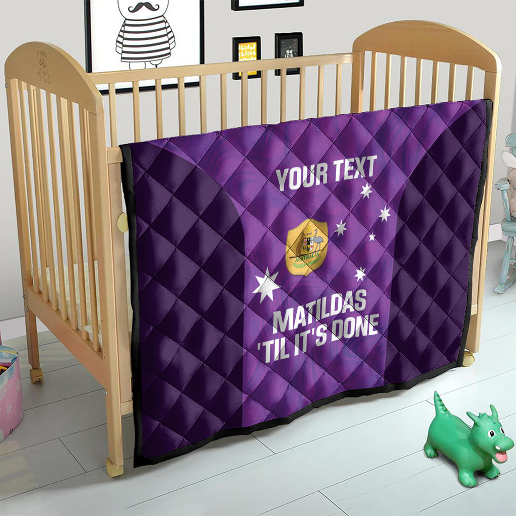 Custom Australia Soccer Quilt Matildas Go Champions - Purple